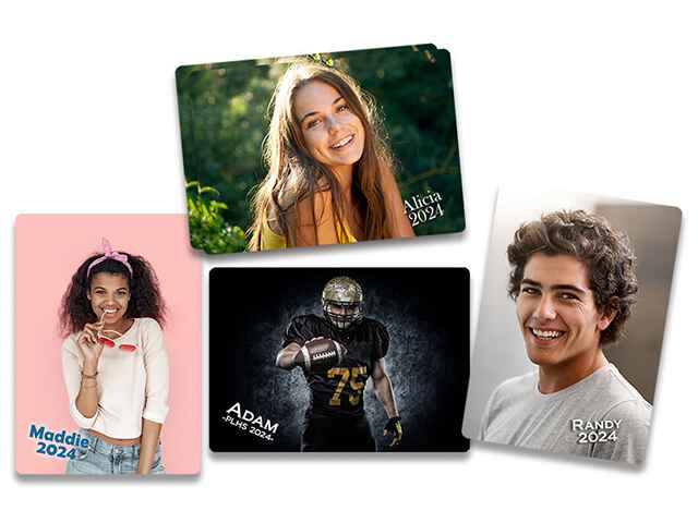 Wallet size photos with die-cut rounded corners